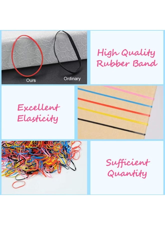 Star Beja  1000 PCS Mini Multi-Colored Rubber Hair Bands for Kids | Small Elastic Hair Bands for Braids, Ponytails & Updos | Gentle No-Damage Hair Ties for Fine, Thin, Short & Curly Hair | Fun Hair Accessories for School, Parties & Daily Styling - Image 3